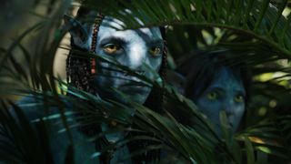 Still of the Na'vi in the jungle from Avatar: The Way of Water