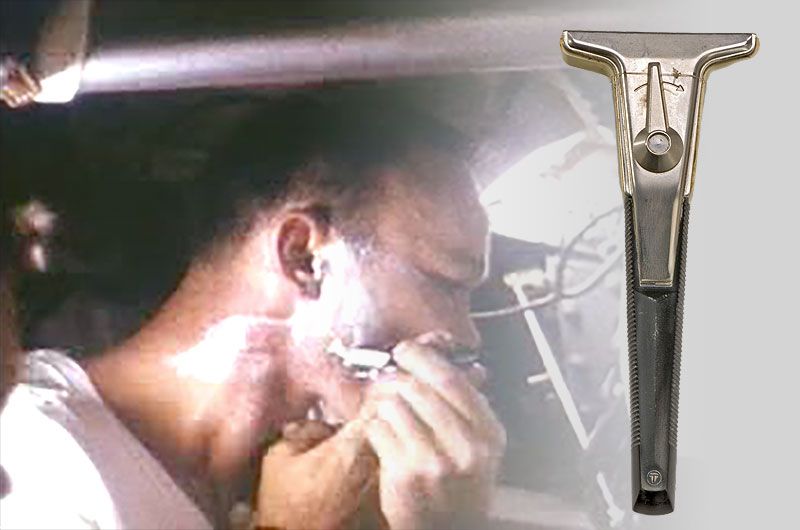 Michael Collins was filmed shaving with a Gillette Techmatic safety razor during the Apollo 11 mission in 1969. 