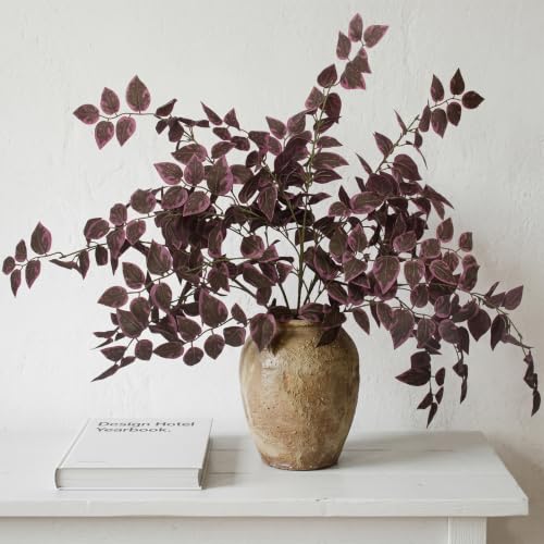 Daynight 6 Pcs Fall Artificial Eucalyptus Stems, 35&amp;Prime; Silk Faux Fall Stems