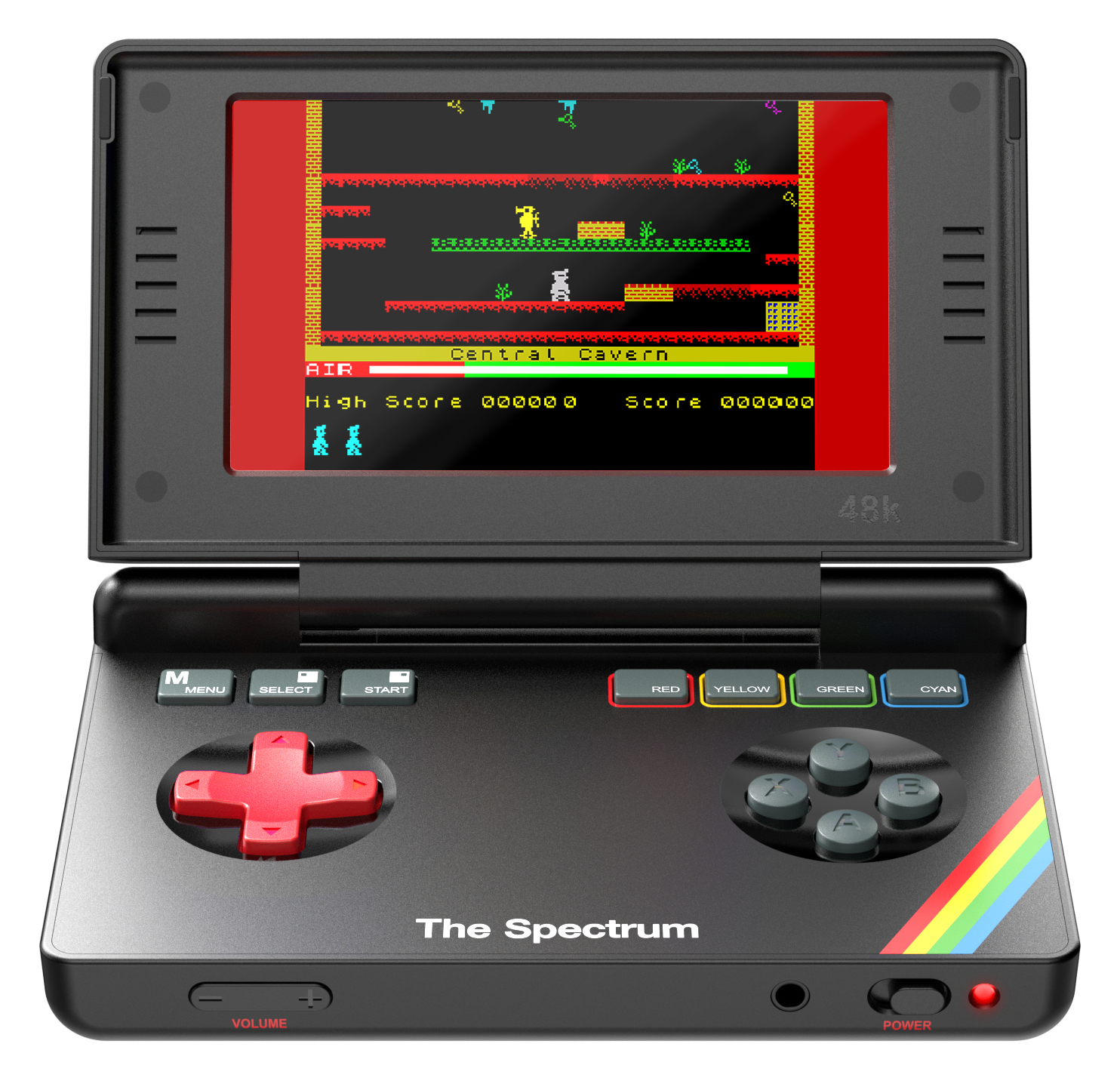 Spectrum Handheld, a black retro handheld games console