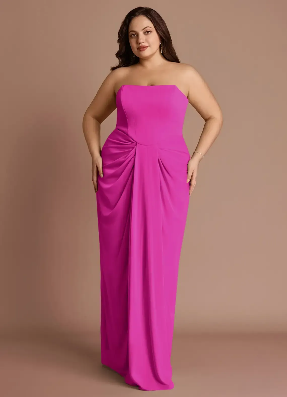 Azazie, Anais Hot Pink Maxi Dress
