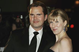 Jimmy Carr and Karoline Copping arrive at the British Comedy Awards 2005 at London Television Studios on December 14, 2005 in London, England.