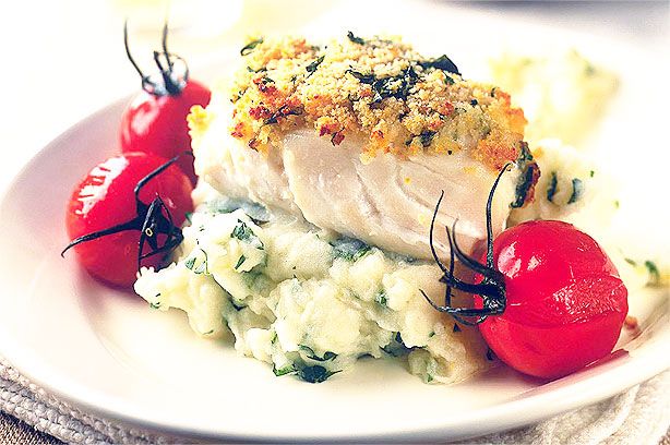 Roast cod on lemon and parsley mash Recipes | GoodtoKnow