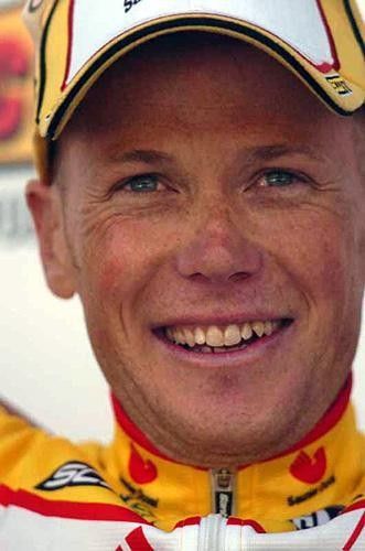 Chris Horner (Saunier Duval) smiles as the stage winner