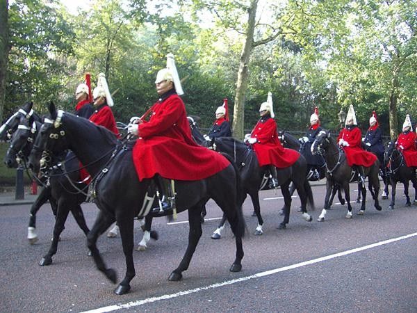 The Household Cavalry travel in style from their barracks on the South Carriage Drive to Horseguards Parade