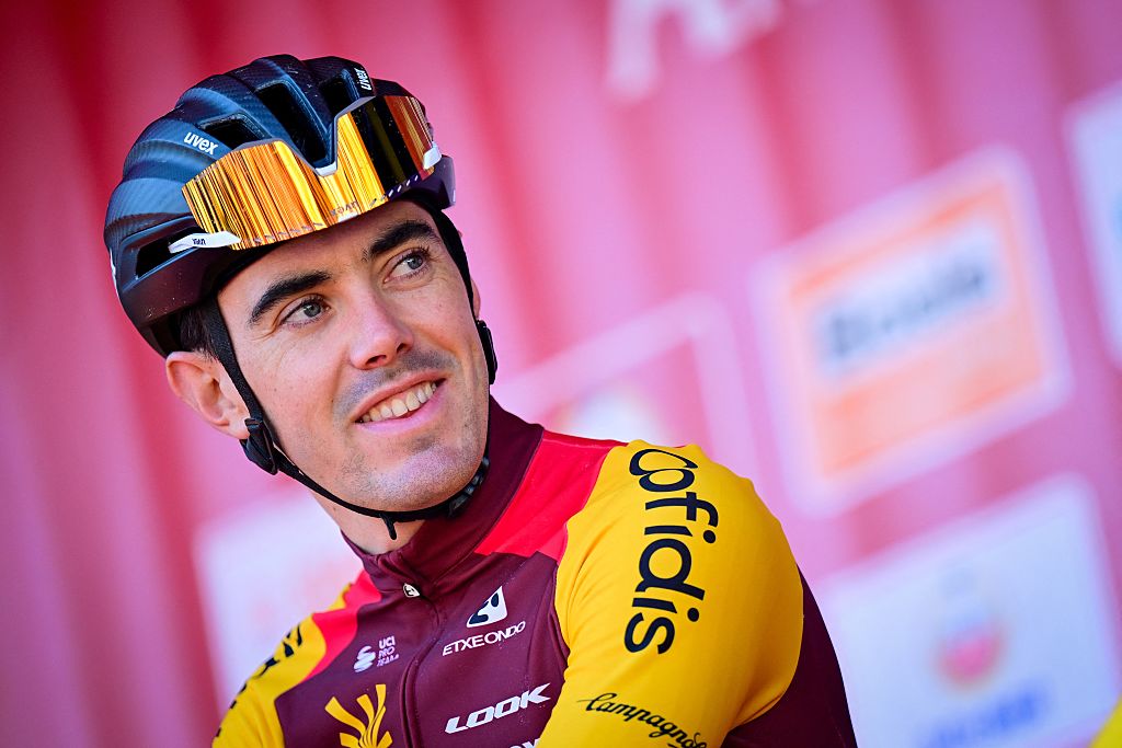 Spanish Alex Aranburu of Cofidis pictured at the start of the men elite 'Amstel Gold Race' one day cycling race, 257,4 km from Maastricht to Valkenburg, The Netherlands, Sunday 19 April 2026. BELGA PHOTO DIRK WAEM (Photo by DIRK WAEM / BELGA MAG / Belga via AFP)