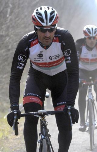 Fabian Cancellara (RadioShack Leopard) on the Arenberg cobbles