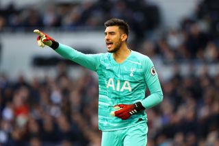 LONDON, ENGLAND - MARCH 01: Paulo Gazzaniga of Tottenham in action during the Premier League match between Tottenham Hotspur and Wolverhampton Wanderers at Tottenham Hotspur Stadium on March 01, 2020 in London, United Kingdom. (Photo by Richard Heathcote/Getty Images)