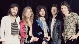 Judas Priest posing for a photograph in the 1970s