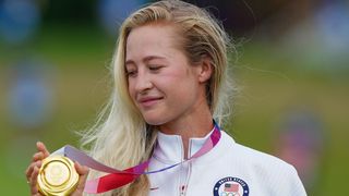 Nelly Korda with the Olympics gold medal