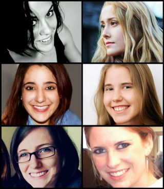 Grid of six women