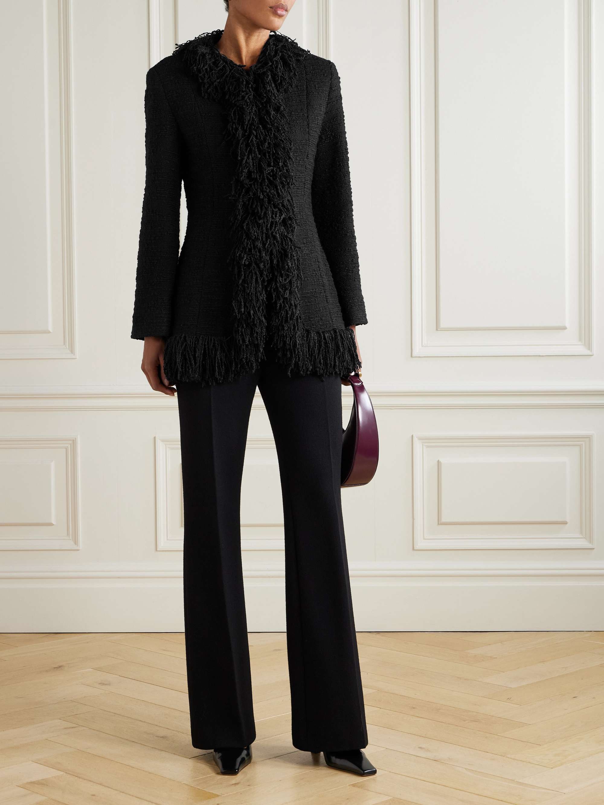 Banker Fringed Wool-Blend Boucl&amp;eacute;-Tweed Jacket