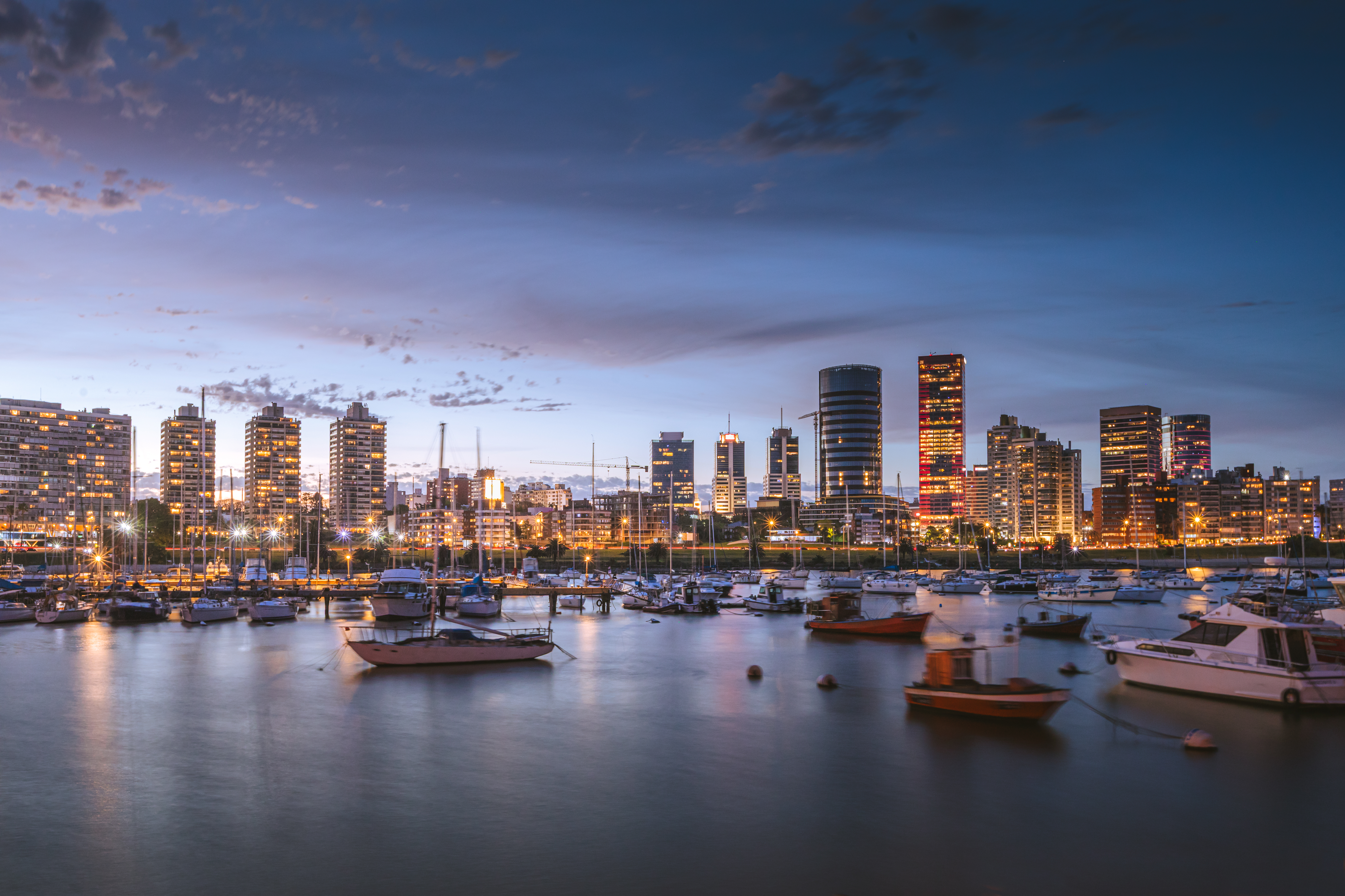 Skyline of Montevideo, Uruguay, at night