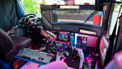 upgraded sim rig in semi truck