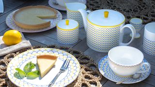 Afternoon tea set featuring scalloped design