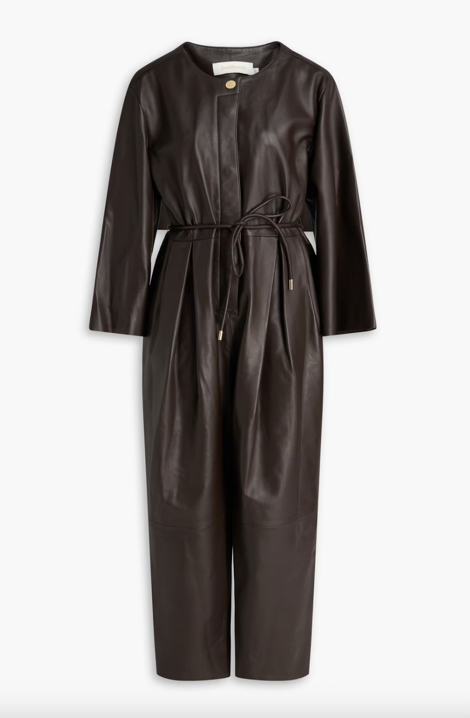 Zimmermann, Pleated Leather Jumpsuit