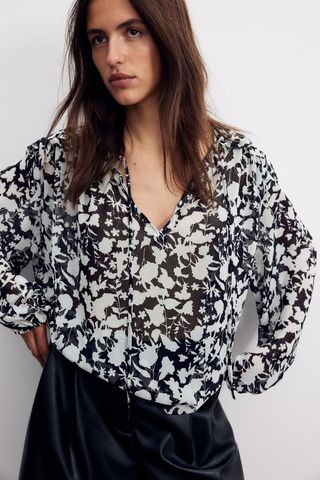 Frill-Trimmed Blouse