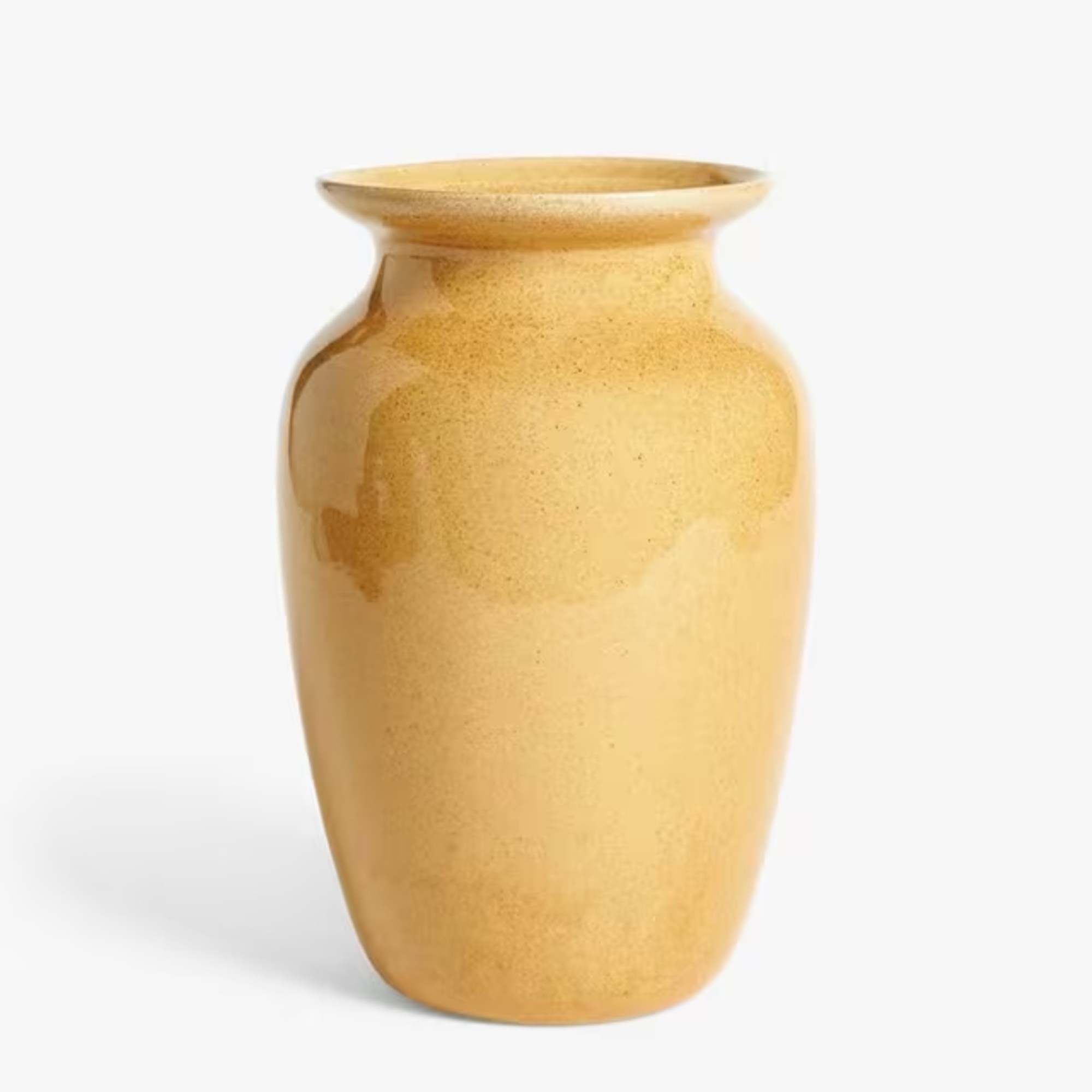 John Lewis Reactive Glaze Stoneware Urn Vase, H26.5cm, Yellow