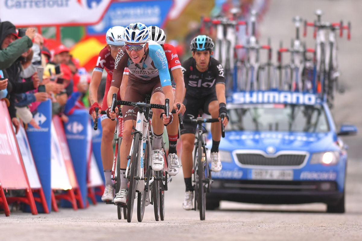Romain Bardet (AG2R-La Mondiale) wins the sprint for fifth