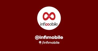 the infimobile on a red background