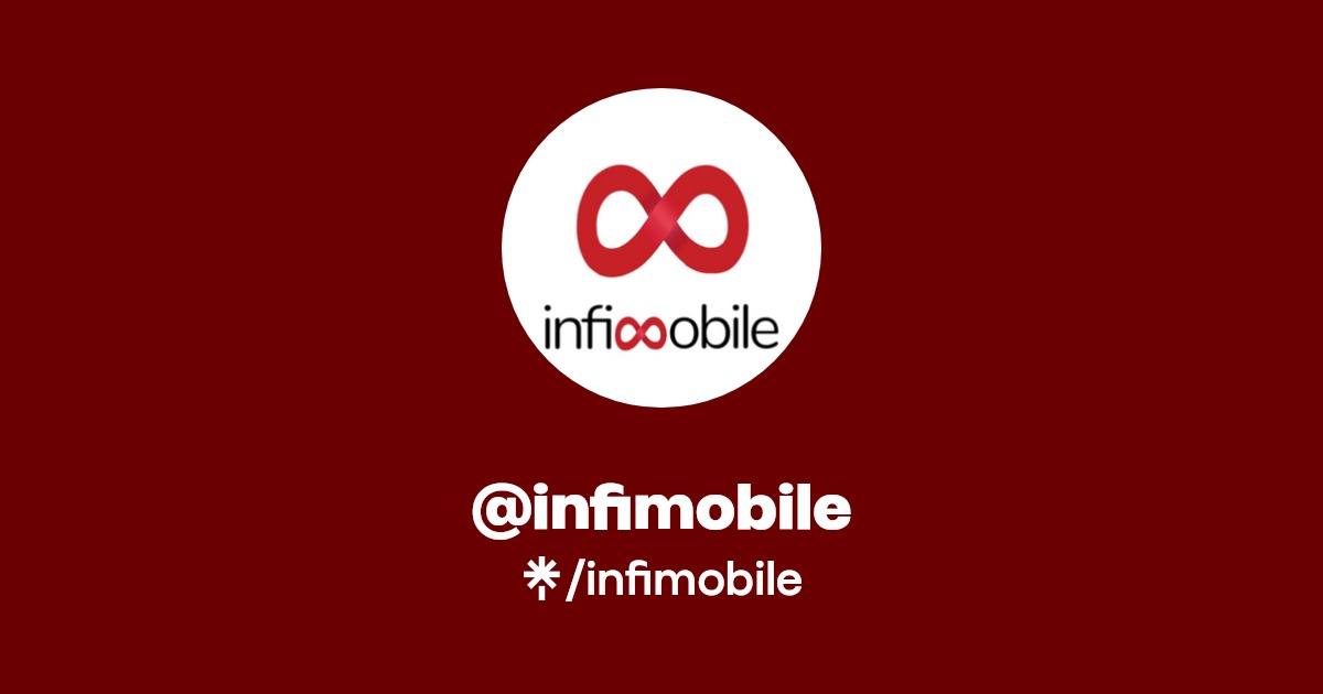 the infimobile on a red background