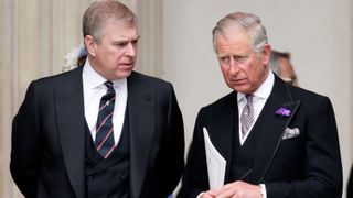 Prince Andrew, Duke of York and Prince Charles, Prince of Wales attend a Service of Thanksgiving to celebrate Queen Elizabeth II's Diamond Jubilee at St Paul's Cathedral on June 5, 2012 in London, England. For only the second time in its history the UK celebrates the Diamond Jubilee of a monarch. Her Majesty Queen Elizabeth II celebrates the 60th anniversary of her ascension to the throne. Thousands of wellwishers from around the world have flocked to London to witness the spectacle of the weekend's celebrations.