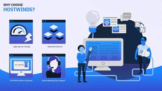 Hostwinds website graphic explaining how its services connect to your computer