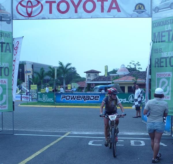 Louise Kobin crosses the finish line in second.