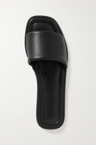 Bead-Embellished Leather Slides