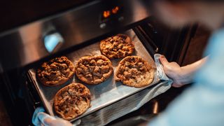 cookies coming out of oven