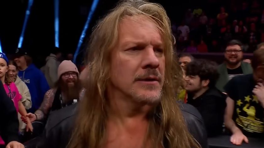 Chris Jericho looking at the audience in AEW