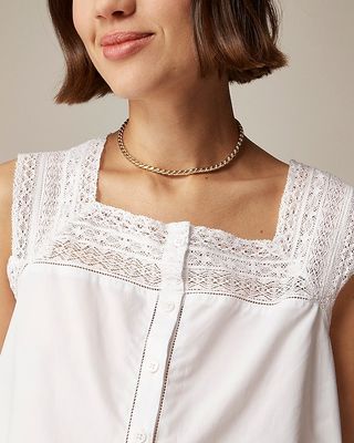 Lace-Trim Cropped Top