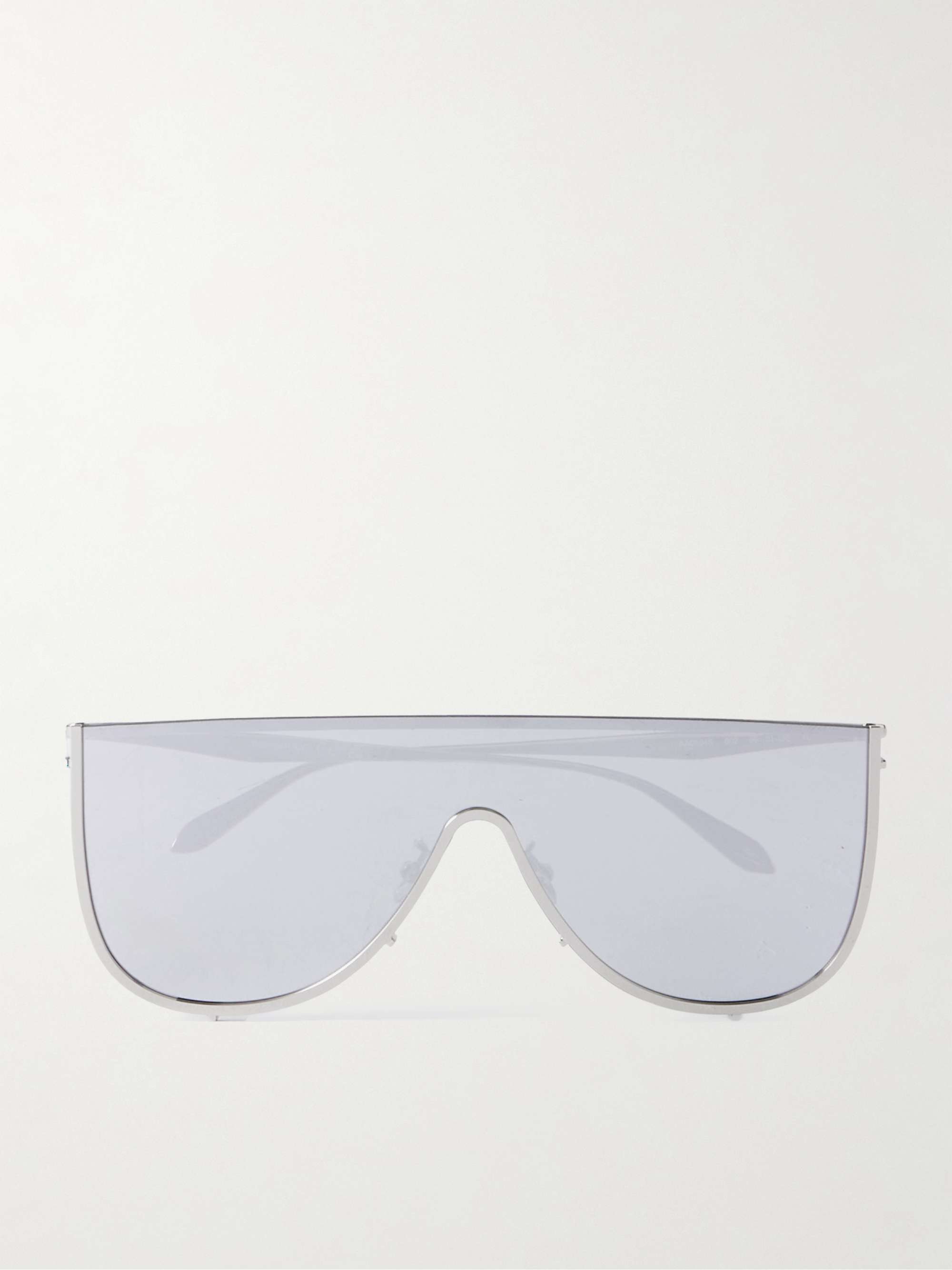 Mask Large D-Frame Silver-Tone Sunglasses