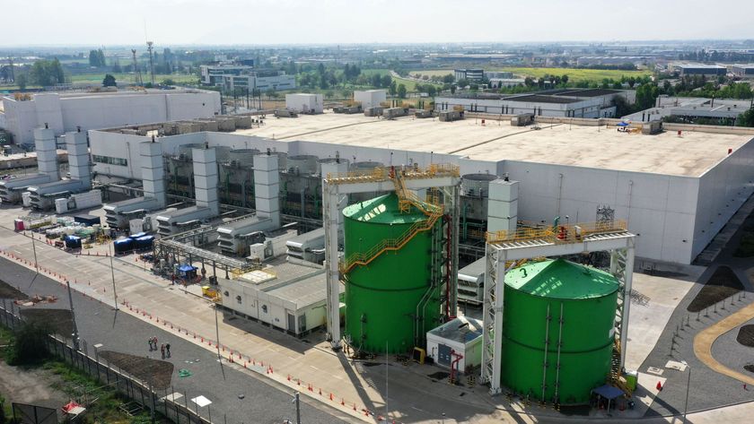 Aerial view of a data center owned by the US multinational and technology company Google in Santiago on October 9, 2024.
