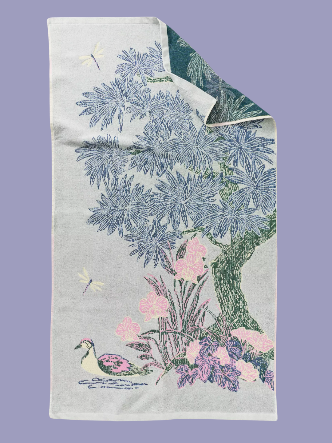 A woven tapestry bath towel from Anthropologie