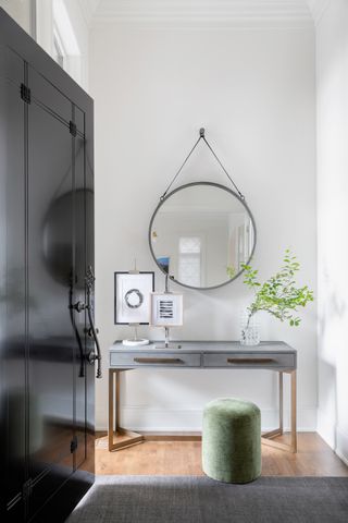 an entryway with a simple console table