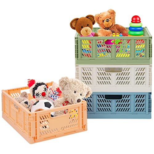 Plastic Drawer Organizer Collapsible Storage Boxes Crate,4-Pack Stackable Folding Storage Basket Closet Containers Toy Organiser for Home Office Bedroom Kitchen Drawer Pull Out Under Bed- Colorful : Amazon.co.uk: Home & Kitchen
