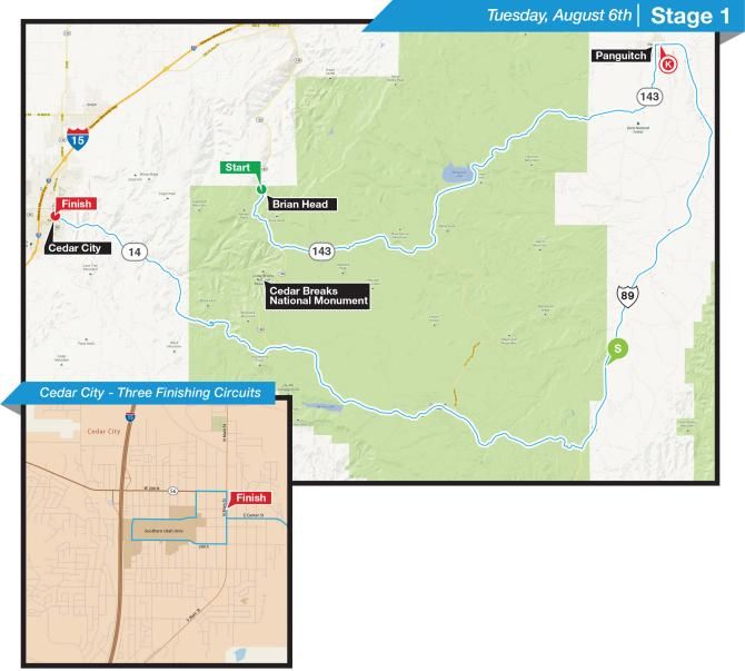 2013 Tour of Utah stage 1 map