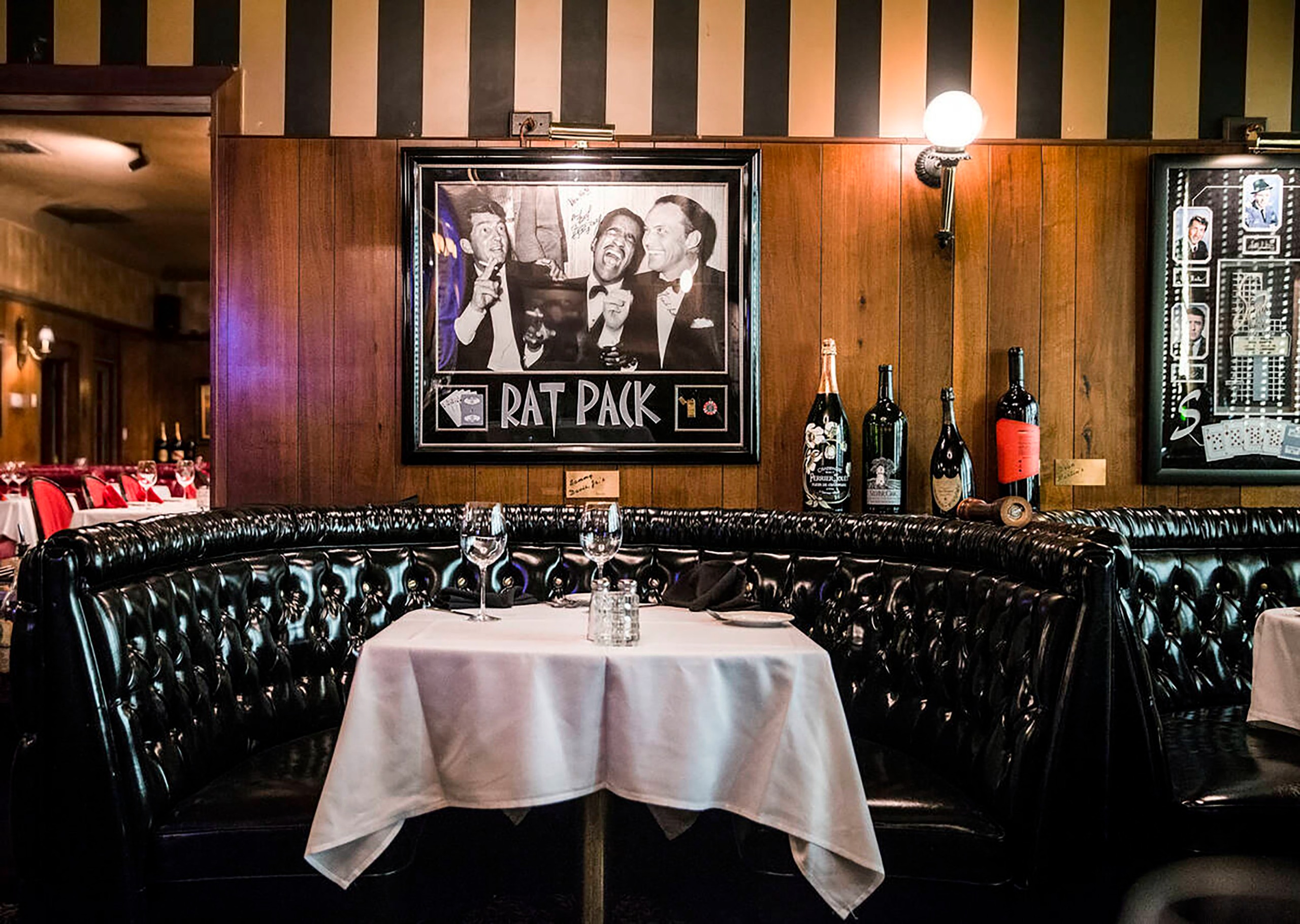 The Rat Pack booth at Golden Steer Steakhouse in Las Vegas