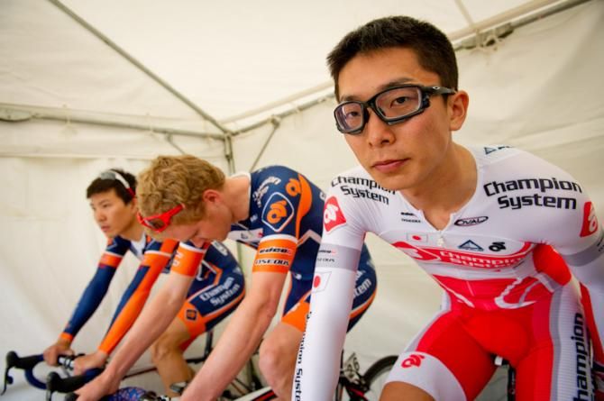 The Japanese TT champion, Ryota Nishizono (Champion System) before the stage