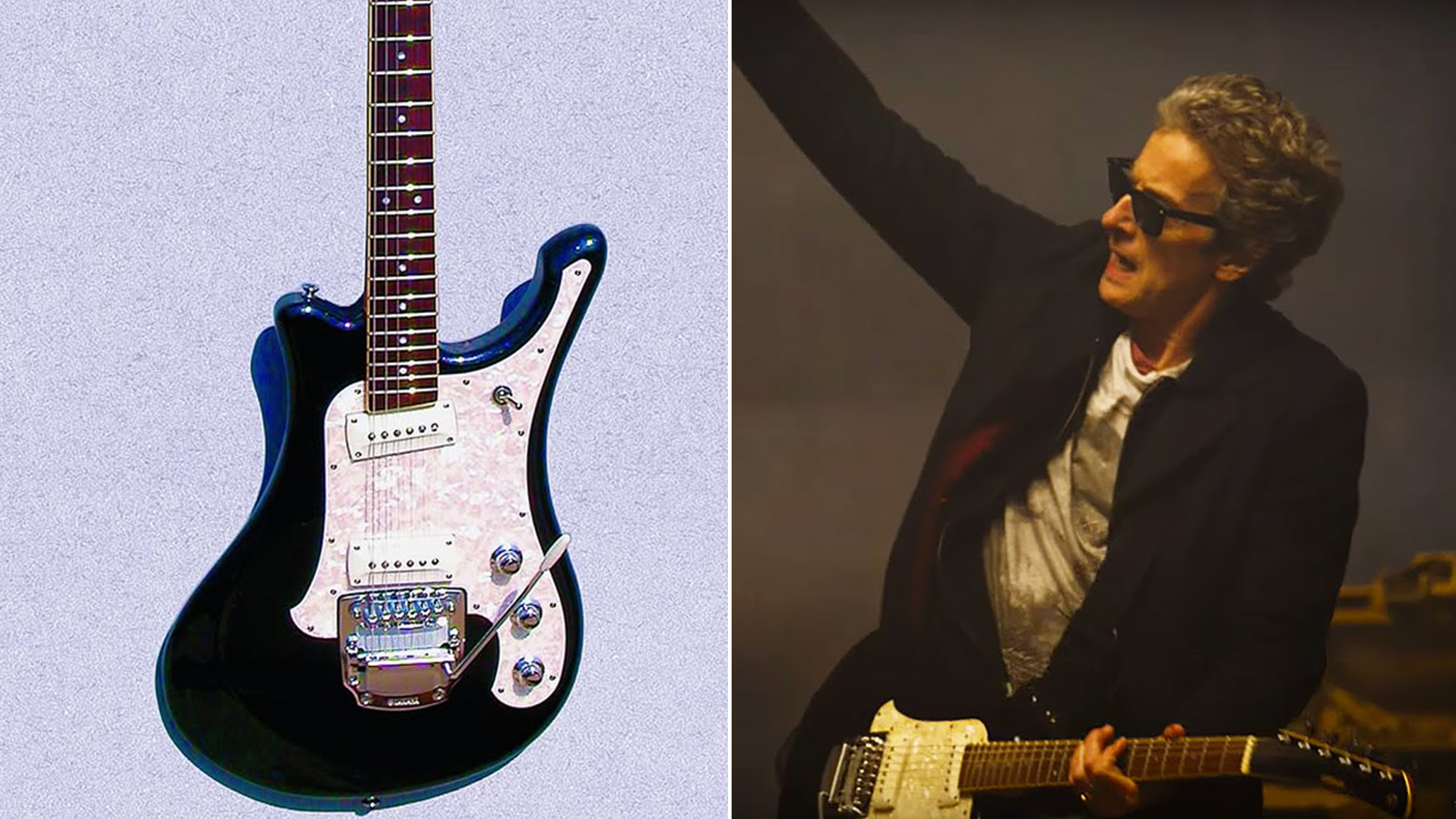 A Yamaha SVG300 and Peter Capaldi playing it as Doctor Who