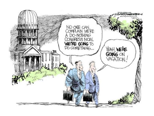 Political cartoon congress recess