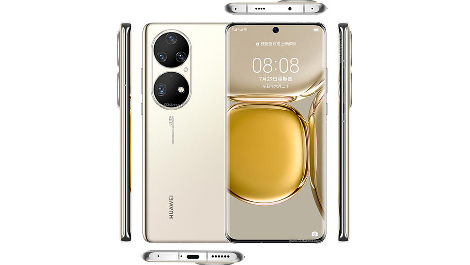 Das Huawei P50 Pro vor einem weißen Hintergrund