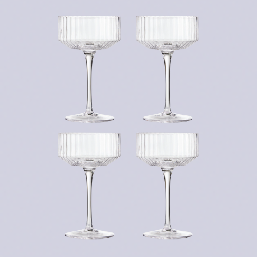 Ribbed Coupe glasses