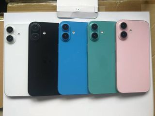 Alleged iPhone 16 units in white, black, blue, green and pink