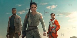 Finn, Rey and Poe in Force Awakens