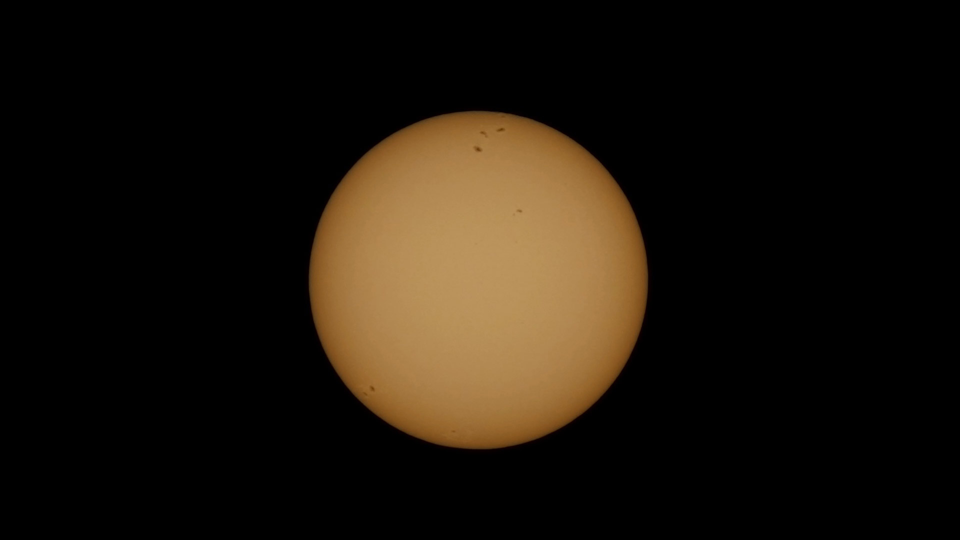 A photograph of the Sun taken with the Dwarf III smart telescope, unprocessed