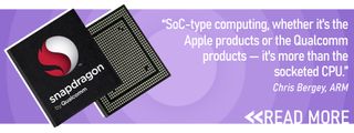 Arm SVP/GM, Client Line of Business, Chris Bergey: 'SoC-type computing, whether it’s the Apple products or the Qualcomm products — it’s more than the socketed CPU.' - Image banner for Laptop Mag's Silicon Survey 2025 featuring a 3D render of a Qualcomm Snapdragon processor - Image is a part of the Laptop Mag Silicon Survey 2025 special issue.