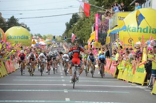 Taylor Phinney (BMC) solos to the victory on stage 4 of the Tour of Poland