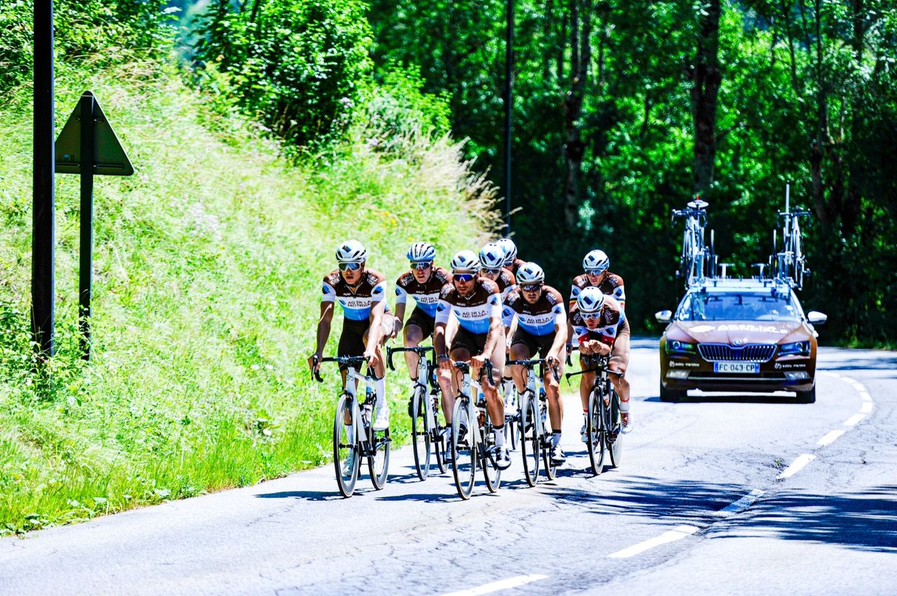 The eight riders out for another spin